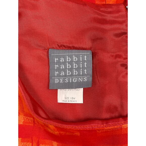 NWT Rabbit Rabbit Rabbit Designs 18W Bright Orange Short Sleeve Dress - Picture 6 of 11